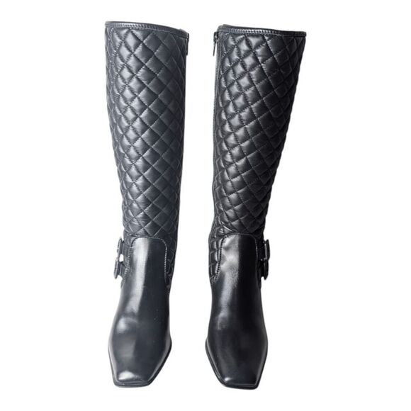 NWOB SESTO MEUCCI Italian Made Black Leather Knee High Boot Size 6.5N - Picture 4 of 9